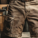 Lyam | Retro trumpos cargo kelnės su daug kišenių