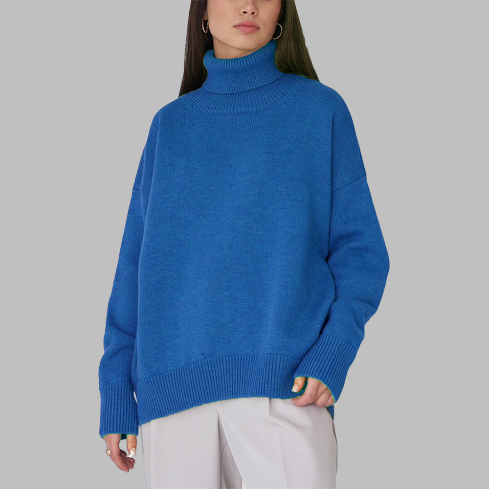 Mylène | Oversize medvilninis megztinis su atlenkiama apykakle