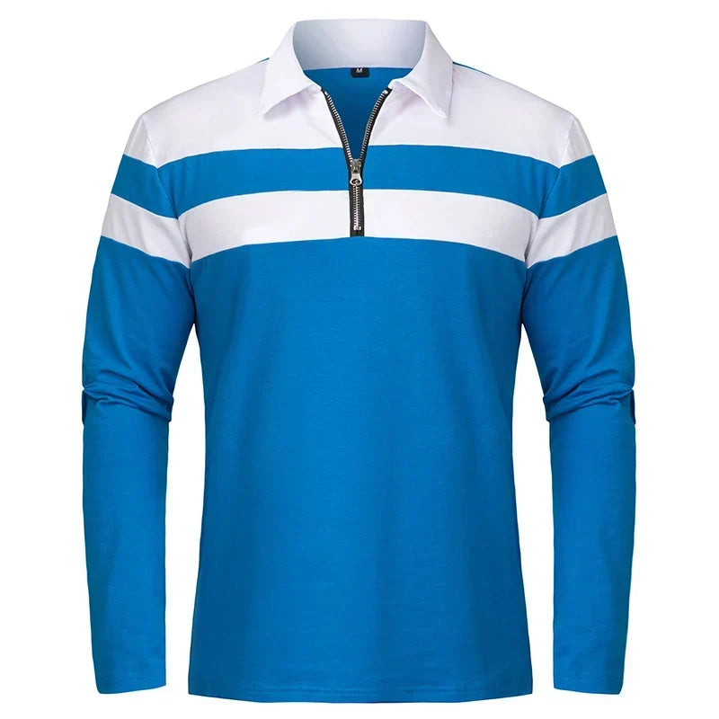 AB™ | Dryžuoti polo marškinėliai su užtrauktuku